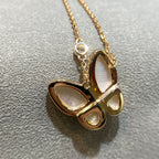 [LUXE JEWELRY]BUTTERFLY MOP DIAMOND NECKLACE