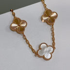 [LUXE JEWELRY]CLOVER WHITE PEARL MOP 5 MOTIF BRACELET COLLECTION