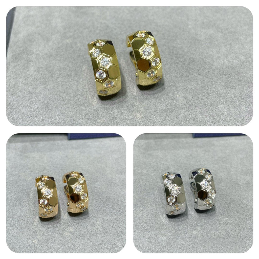 [LUXE JEWELRY]BEE LOVE DIAMOND HOOP EARRINGS