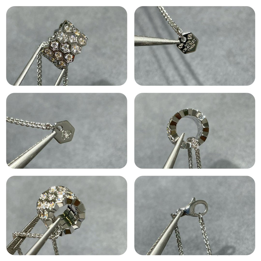 [LUXE JEWELRY]BEE LOVE DIAMOND PAVED 3 ROW NECKLACE