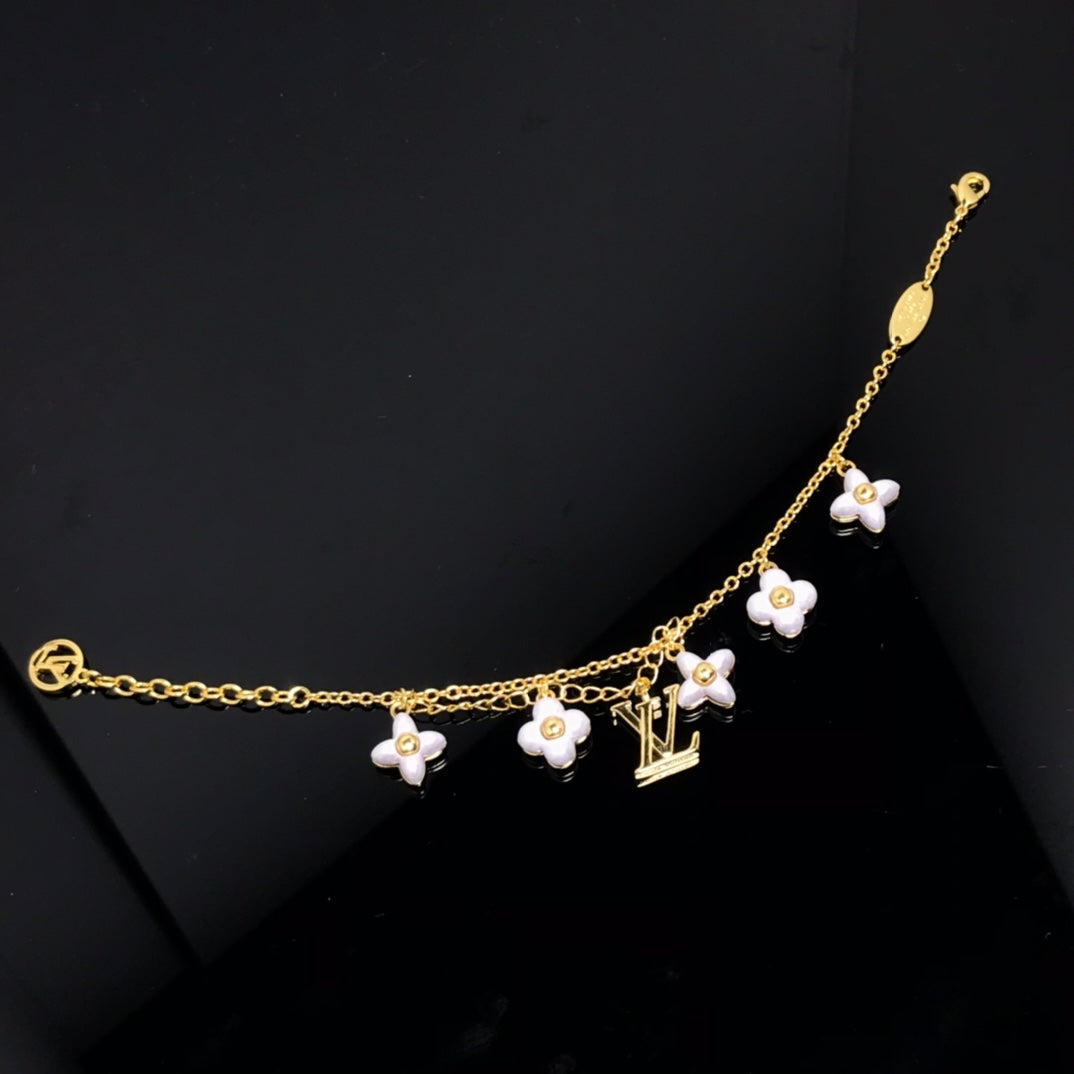 [LUXE JEWELRY]LOGO 6 MOTIF STAR AND SUN GOLD BRACELET