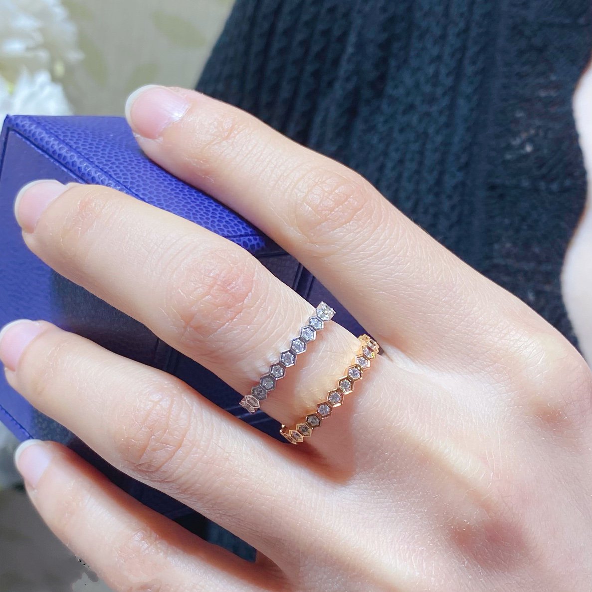 [LUXE JEWELRY]BEE LOVE DIAMOND PAVED SMALL RING
