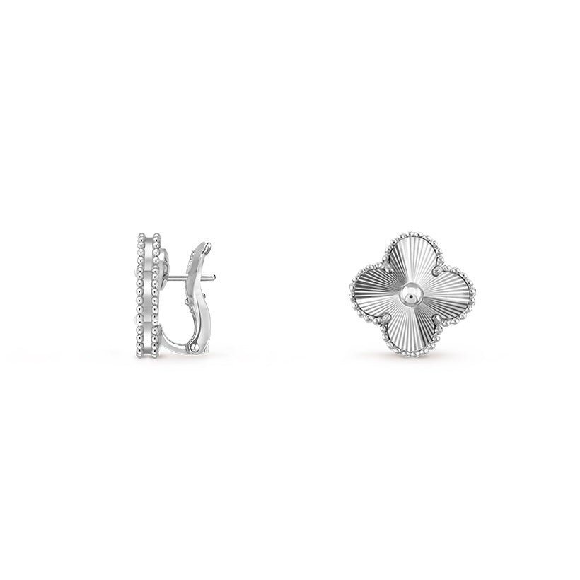 [LUXE JEWELRY]CLOVER SILVER 15MM MOP EARRINGS COLLECTION