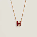 [LUXE JEWELRY]HM CLIC RED ENAMEL GOLD NECKLACE