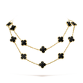 [LUXE JEWELRY]CLOVER 20 MOTIFS ONYX NECKLACE