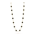 [LUXE JEWELRY]CLOVER 20 MOTIFS ONYX NECKLACE