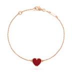 [LUXE JEWELRY]HEART CARNELIAN PINK GOLD BRACELET