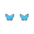 [LUXE JEWELRY]BUTTERFLY TURQUOISE EARRINGS SILVER