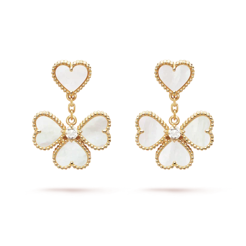 [LUXE JEWELRY]CLOVER SWEET WHITE MOP EARRINGS