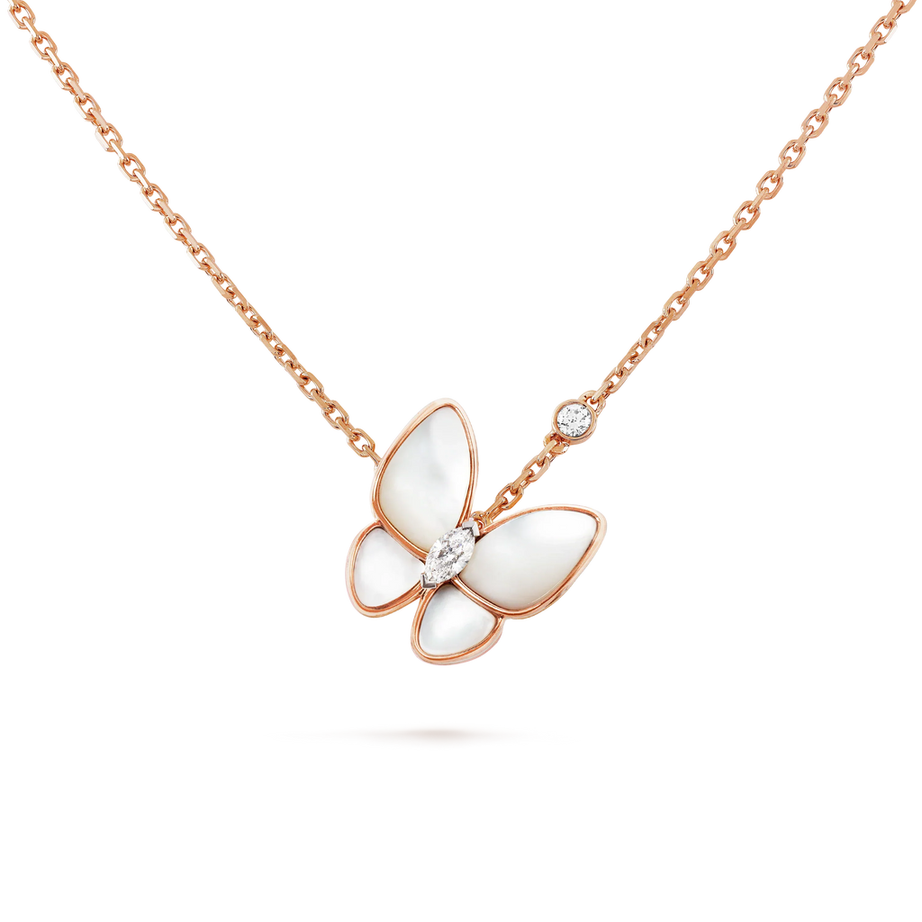 [LUXE JEWELRY]BUTTERFLY MOP DIAMOND NECKLACE