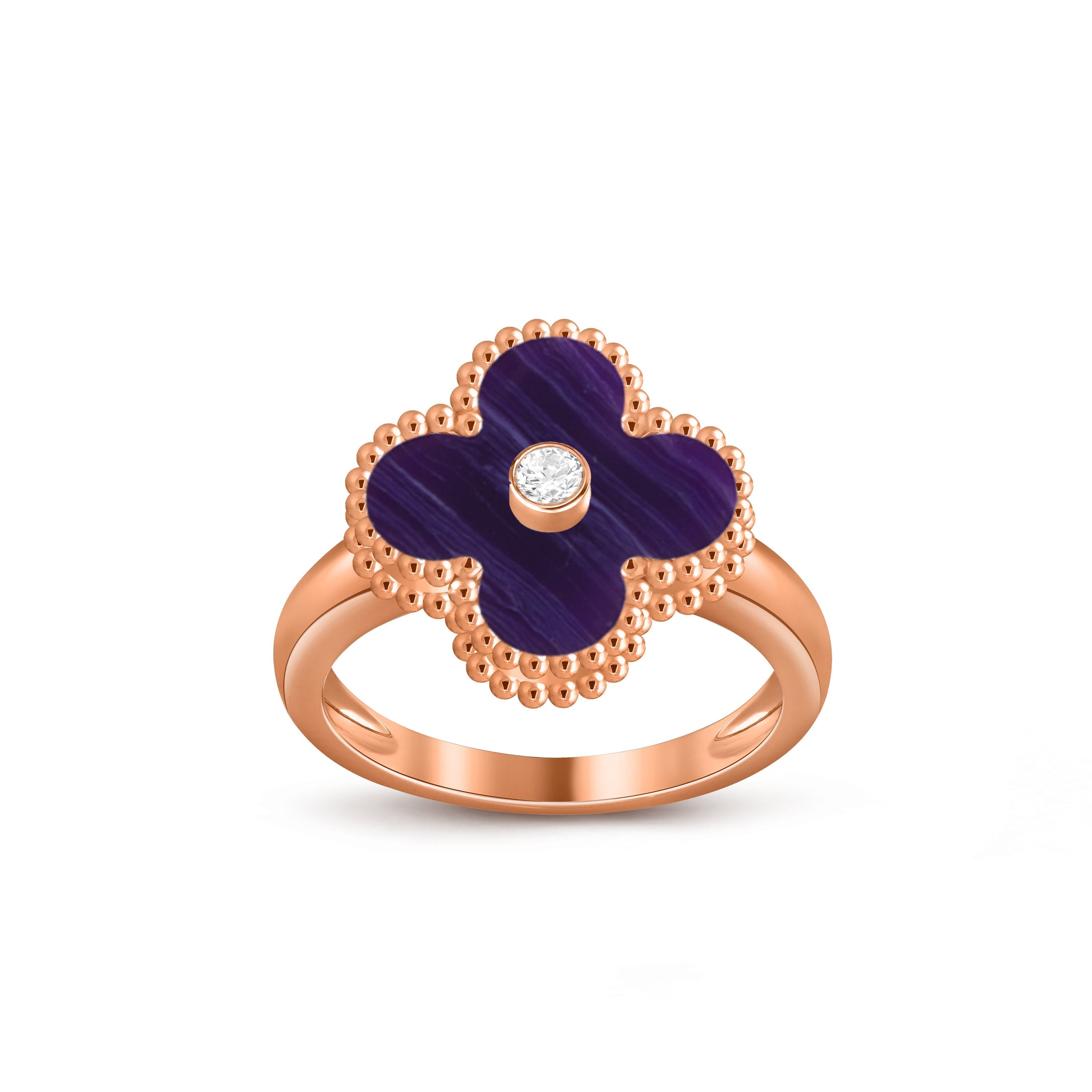 [LUXE JEWELRY]CLOVER DIAMOND RING ROSE GOLD COLLECTION