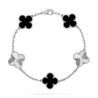 [LUXE JEWELRY] CLOVER 5 MOTIF ONYXS BRACELET COLLECTION