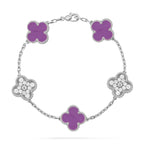 [LUXE JEWELRY] CLOVER 5 MOTIF VIOLET BRACELET COLLECTION