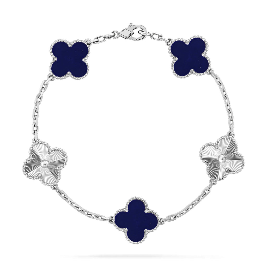 [LUXE JEWELRY]CLOVER 5 MOTIF LAPIS LAZULI BRACELET COLLECTION