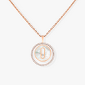 [Luxe Jewellery] LUCKY MOVE 1 DIAMOND WHITE MOTHER OF PEARL PINK GOLD DIAMOND NECKLACE