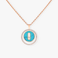 [Luxe Jewellery] LUCKY MOVE 1 DIAMOND TURQUOISE PINK GOLD DIAMOND NECKLACE