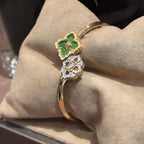 [LUXE JEWELRY] OPERA TULLE  GOLD BRACELET WITH ENAMEL BACKGROUND