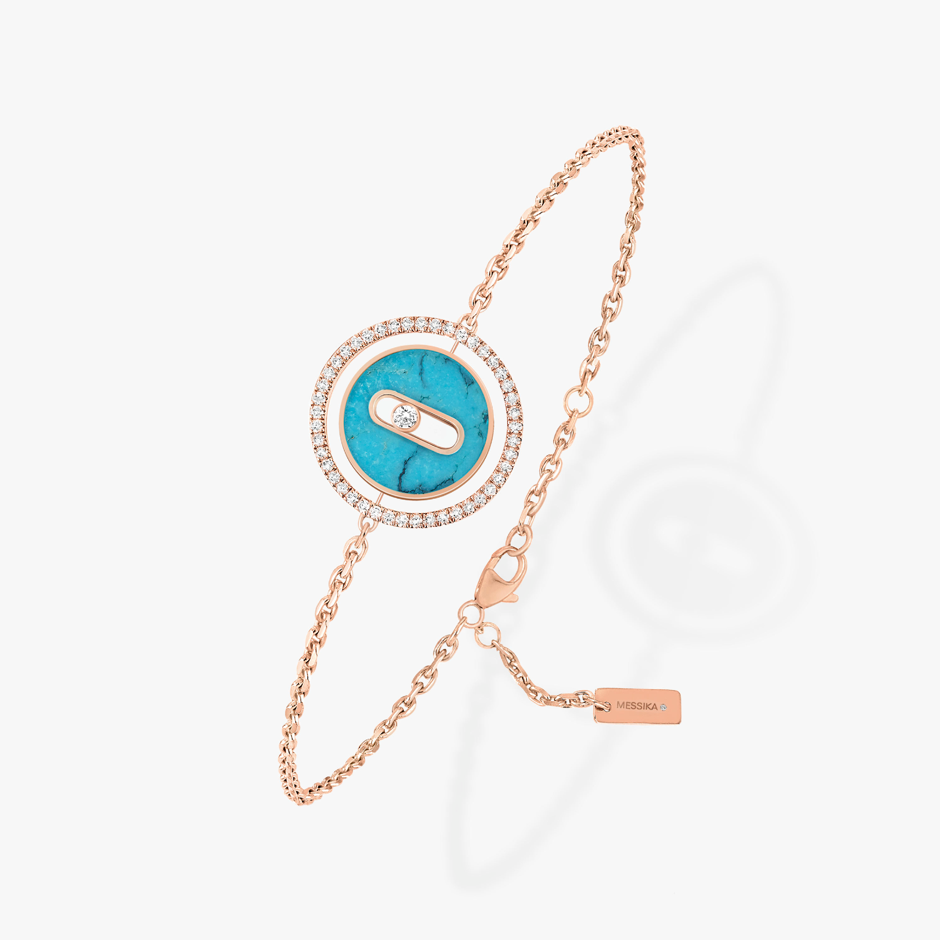 [Luxe Jewellery] LUCKY MOVE TURQUOISE PINK GOLD DIAMOND BRACELET