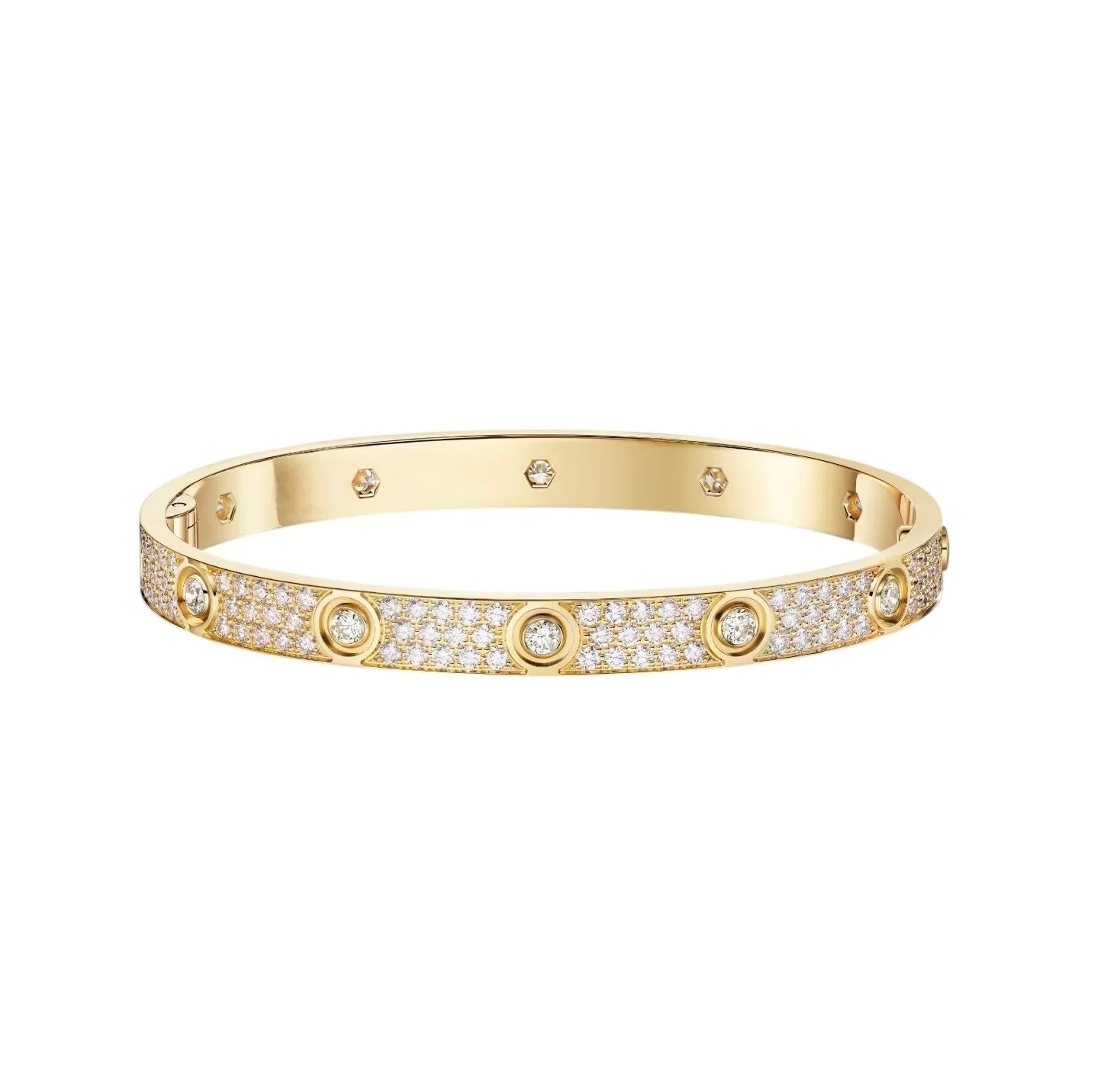 [LUXE JEWELRY] LOVE BRACELET 6.1MM DIAMOND-PAVED 10 BIG DIAMONDS