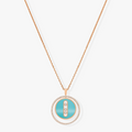 [Luxe Jewellery] LUCKY MOVE 3 DIAMONDS TURQUOISE PINK GOLD DIAMOND NECKLACE