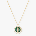 [Luxe Jewellery] LUCKY MOVE 3 DIAMOND MALACHITE GOLD DIAMOND NECKLACE