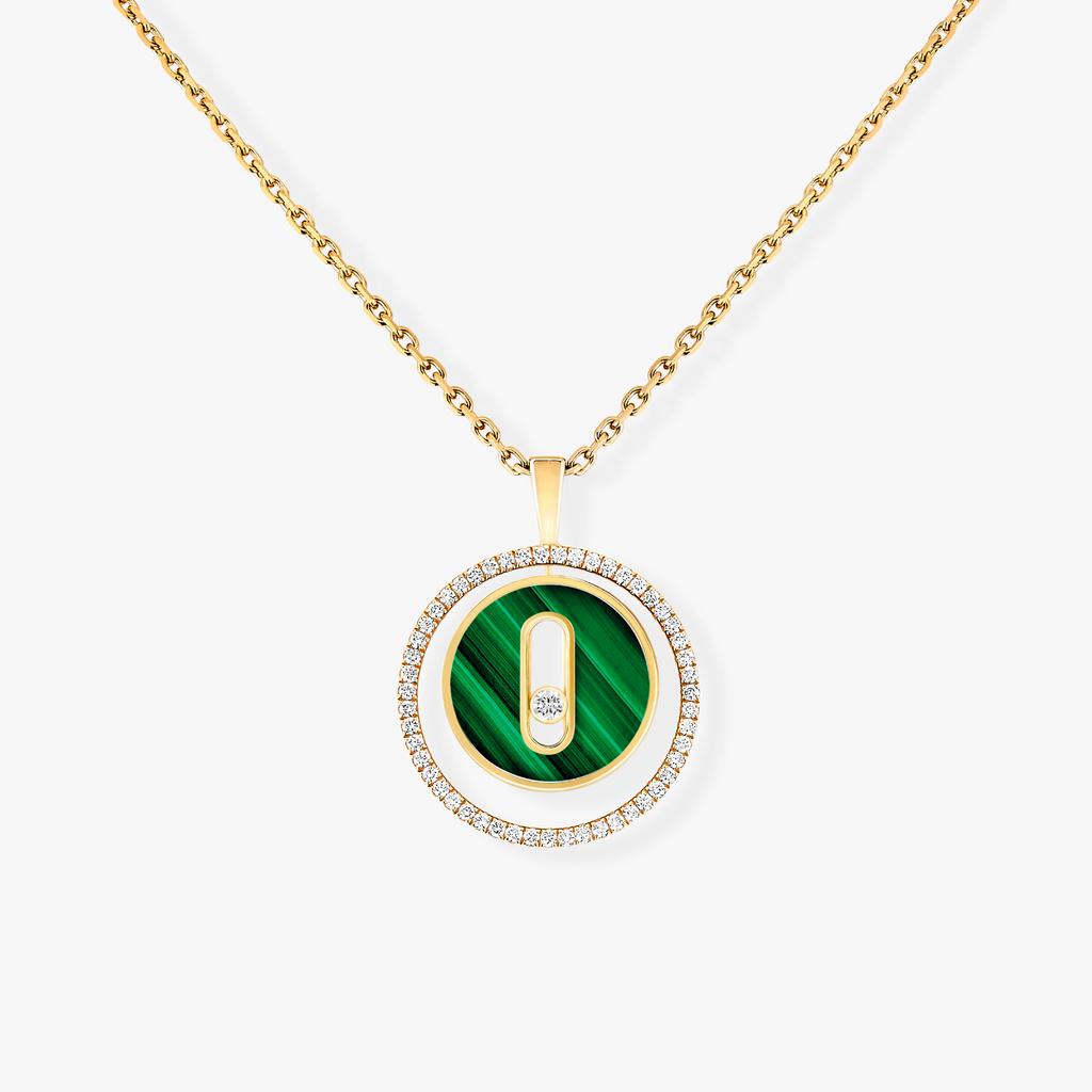 [Luxe Jewellery] LUCKY MOVE 1 DIAMOND MALACHITE GOLD DIAMOND NECKLACE