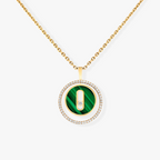 [Luxe Jewellery] LUCKY MOVE 1 DIAMOND MALACHITE GOLD DIAMOND NECKLACE