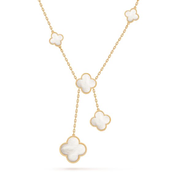 [LUXE JEWELRY]CLOVER MOTHER OF PEARL NECKLACE 6 MOTIF