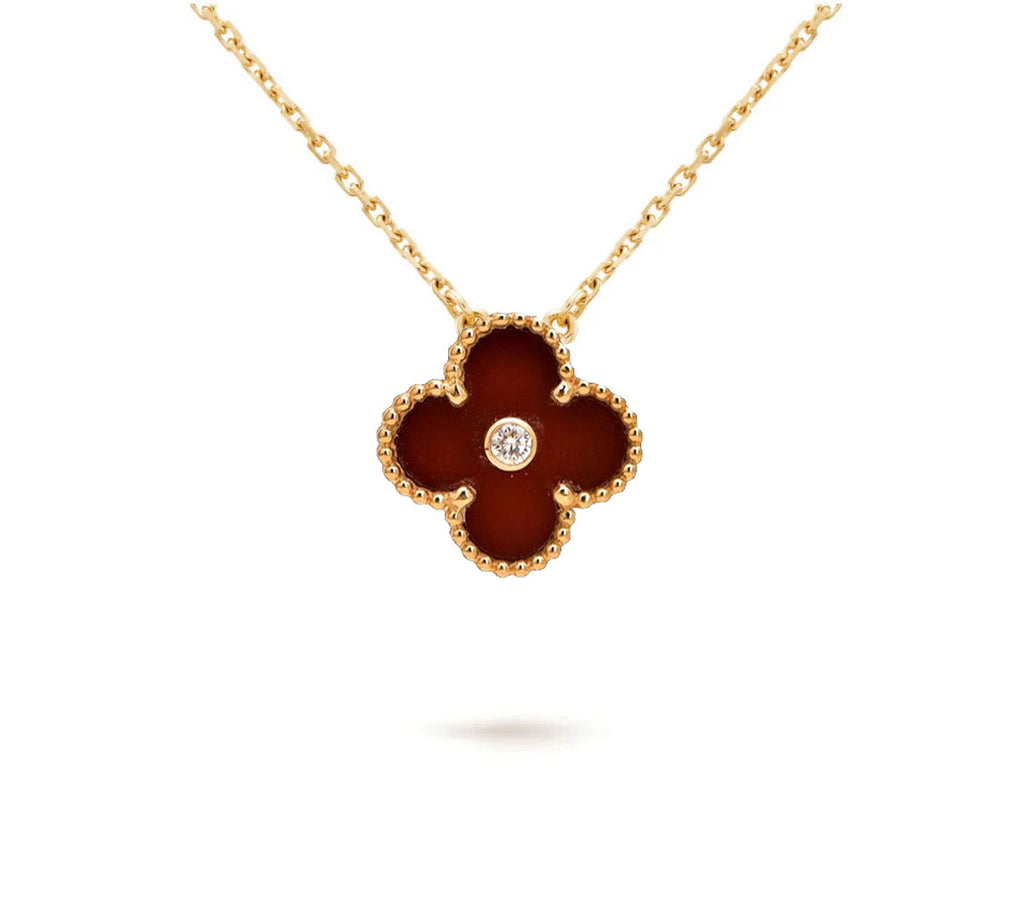[LUXE JEWELRY]CLOVER 15MM CHRISTMAS LIMITED EDITION SINGLE FLOWER NECKLACE