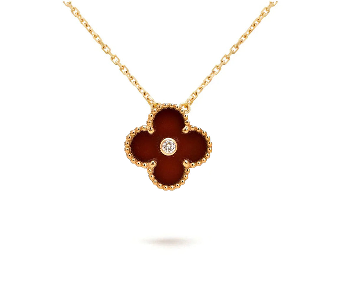[LUXE JEWELRY]CLOVER 15MM CHRISTMAS LIMITED EDITION SINGLE FLOWER NECKLACE