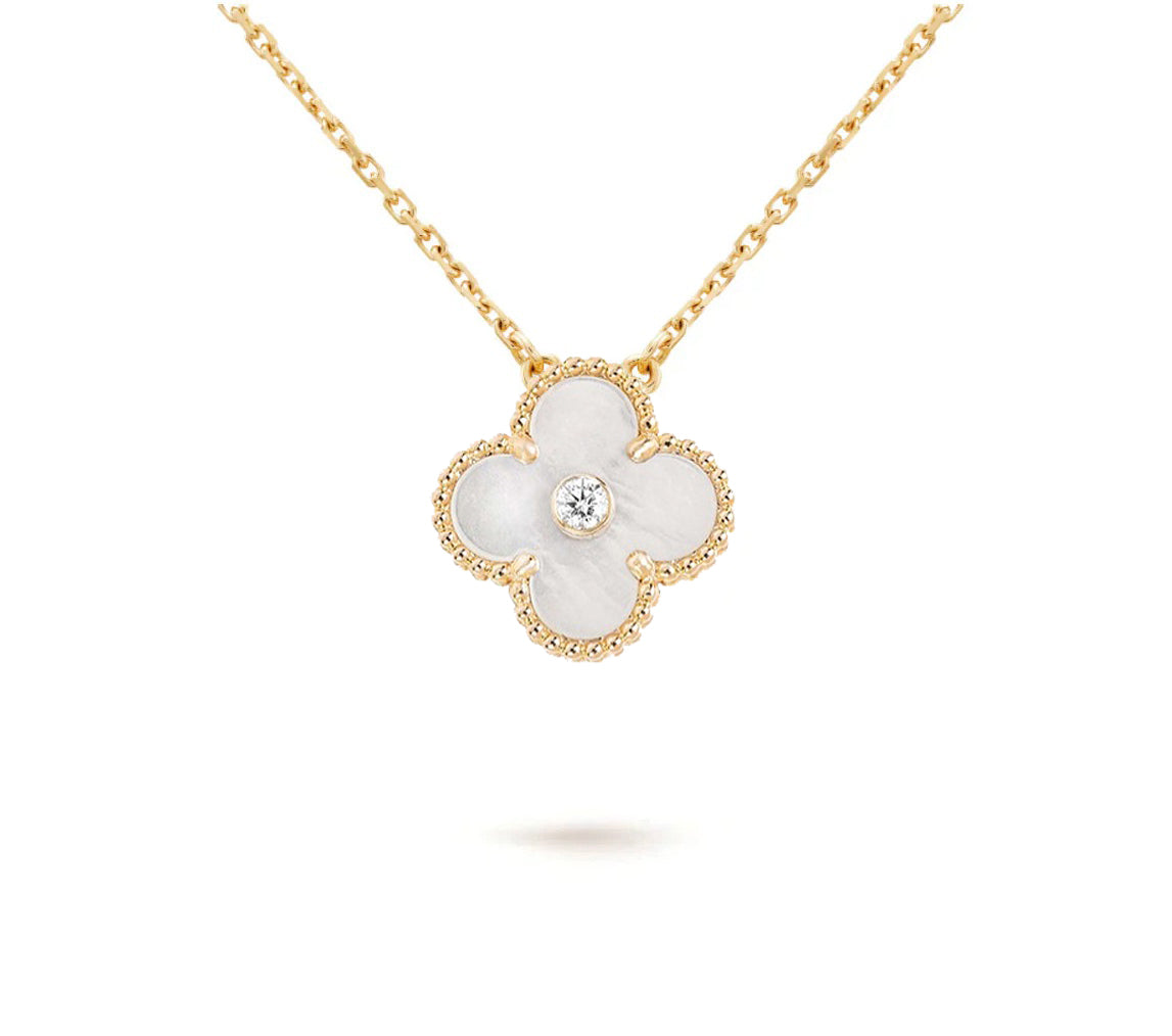 [LUXE JEWELRY]CLOVER 15MM CHRISTMAS LIMITED EDITION SINGLE FLOWER NECKLACE