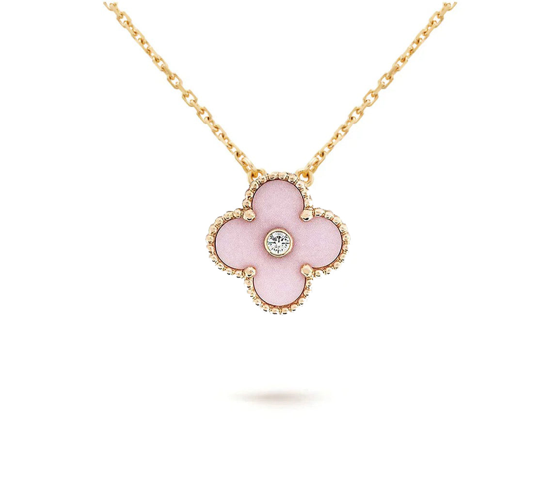 [LUXE JEWELRY]CLOVER 15MM CHRISTMAS LIMITED EDITION SINGLE FLOWER NECKLACE