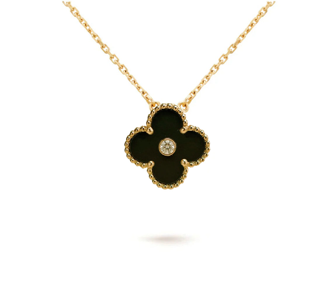 [LUXE JEWELRY]CLOVER 15MM CHRISTMAS LIMITED EDITION SINGLE FLOWER NECKLACE