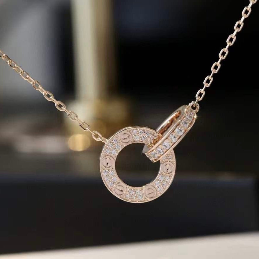 [LUXE JEWELRY] LOVE  FULL DIAMOND PENDANT NECKLACE