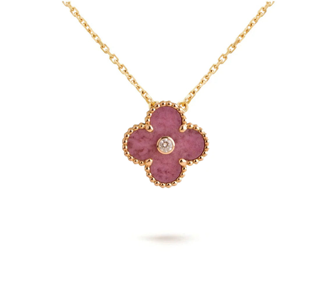 [LUXE JEWELRY]CLOVER 15MM CHRISTMAS LIMITED EDITION SINGLE FLOWER NECKLACE