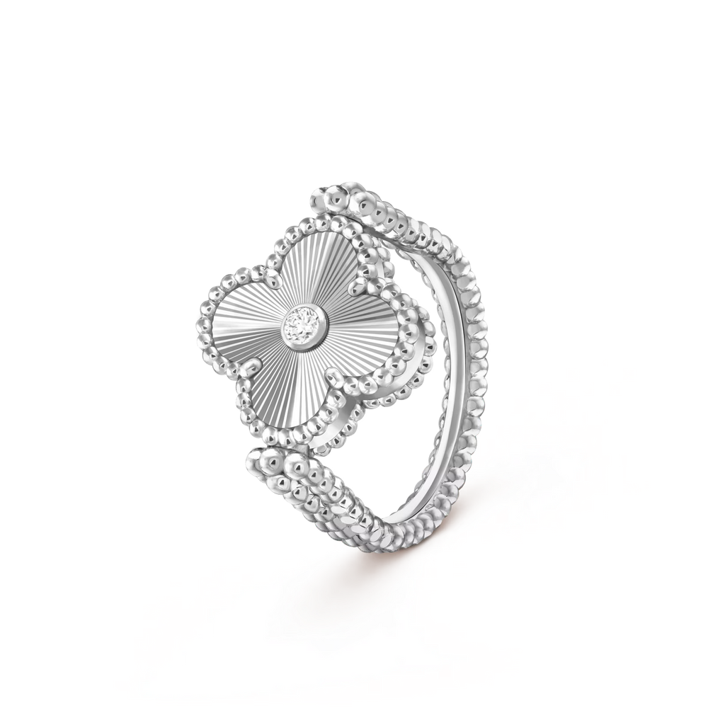[LUXE JEWELRY]CLOVER RIVERSIBLE RING SILVER COLLECTION