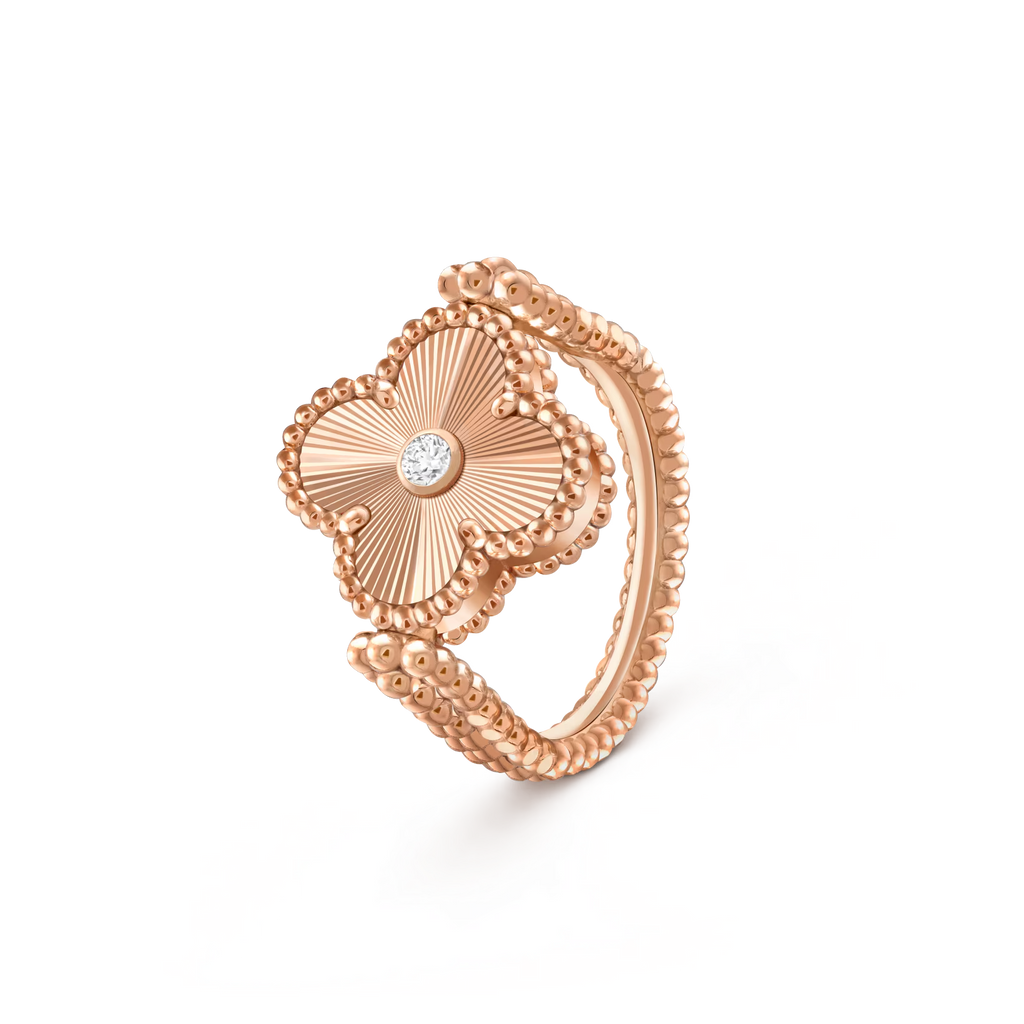 [LUXE JEWELRY]CLOVER RIVERSIBLE RING ROSE GOLD COLLECTION