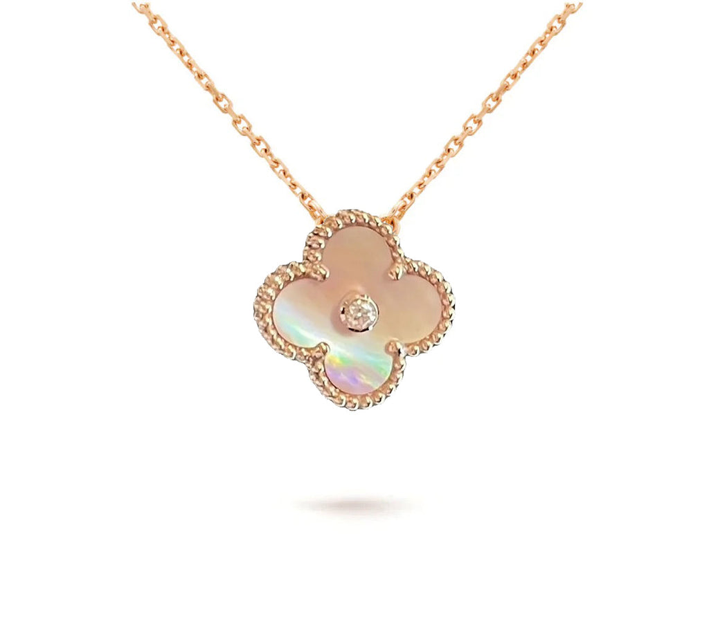 [LUXE JEWELRY]CLOVER 15MM CHRISTMAS LIMITED EDITION SINGLE FLOWER NECKLACE