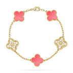 [LUXE JEWELRY] CLOVER 5 MOTIFS  PINK MOP BRACELET COLLECTION