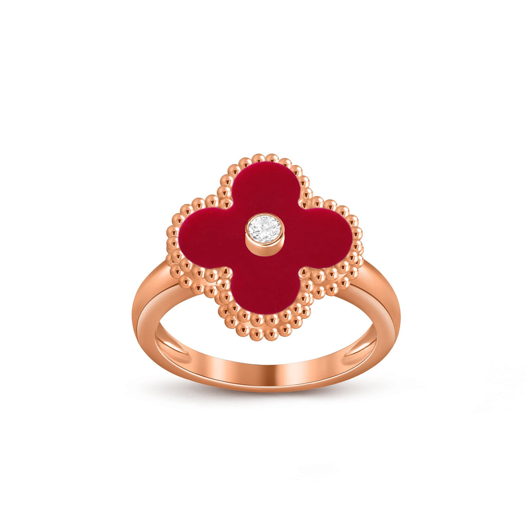 [LUXE JEWELRY]CLOVER DIAMOND RING ROSE GOLD COLLECTION