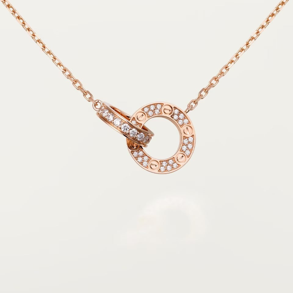 [LUXE JEWELRY] LOVE  FULL DIAMOND PENDANT NECKLACE