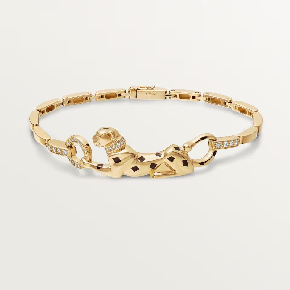 [LUXE JEWELRY] PANTHERE HALF DIAMOND ON CHAIN BRACELET