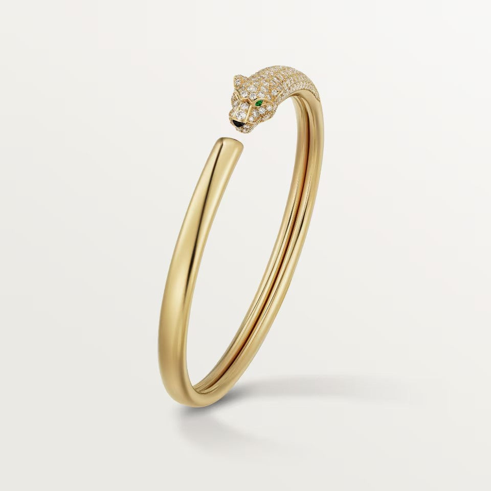 [LUXE JEWELRY] PANTHERE HALF DIAMOND OPEN BRACELET