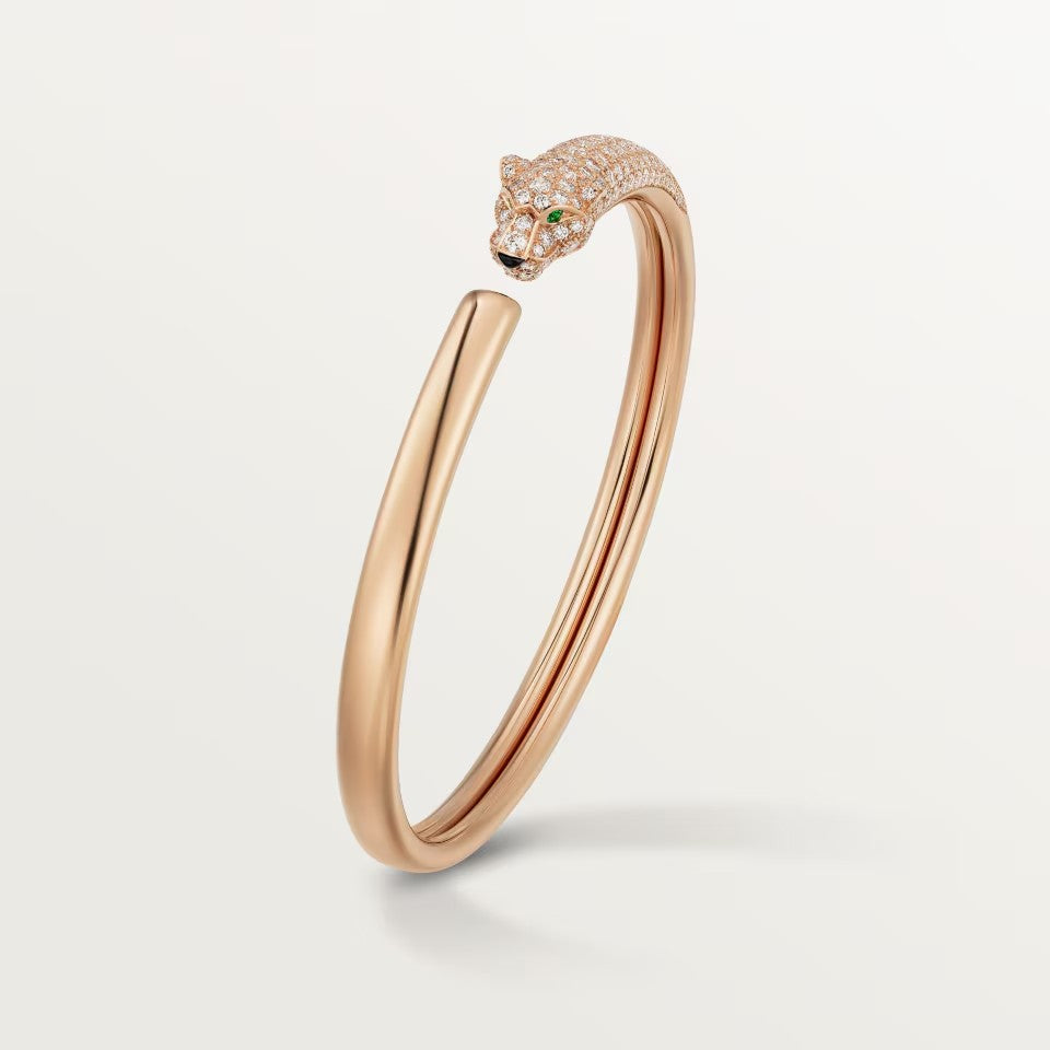 [LUXE JEWELRY] PANTHERE HALF DIAMOND OPEN BRACELET