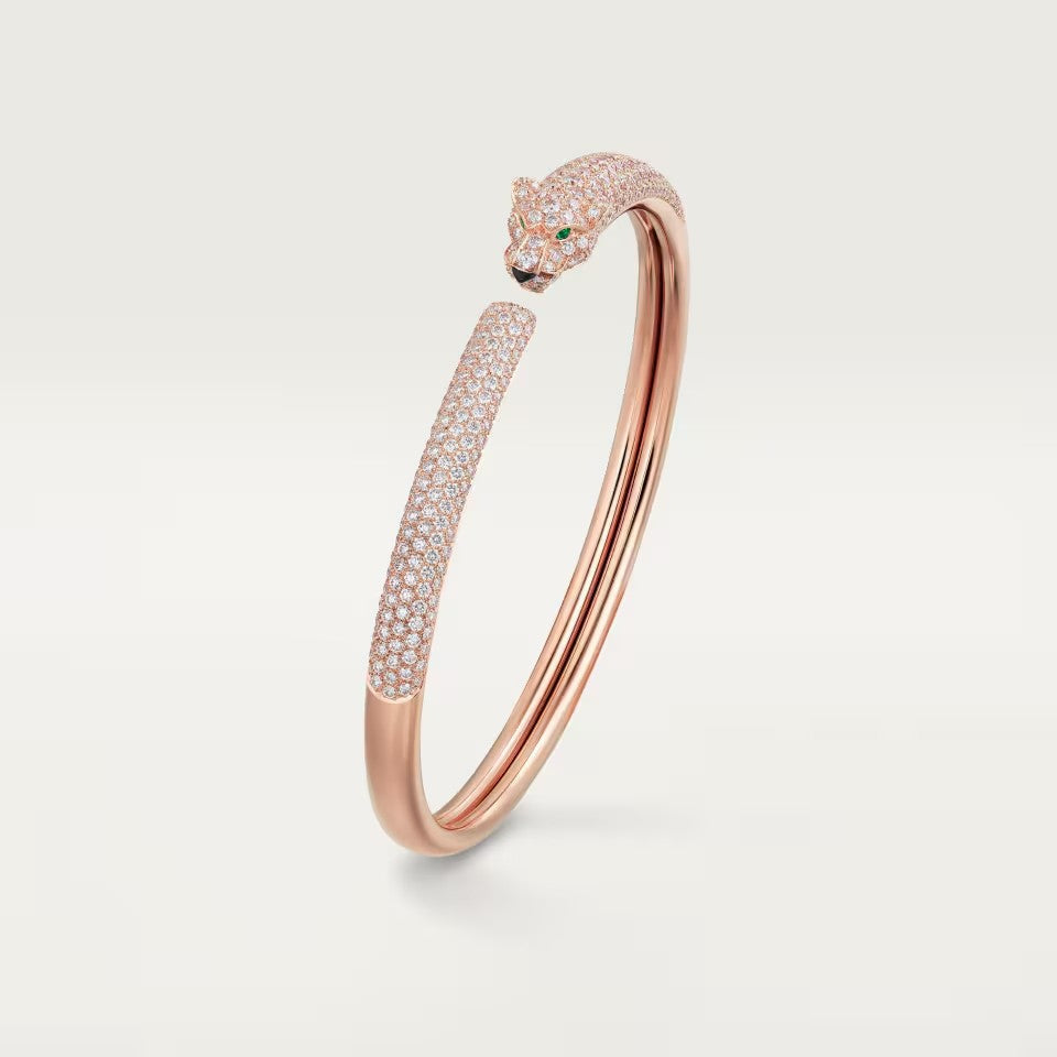 [LUXE JEWELRY] PANTHERE FULL DIAMOND OPEN BRACELET