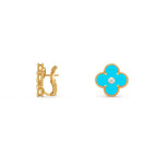 [LUXE JEWELRY]CLOVER 15MM MOP DIAMOND EARRINGS COLLECTION