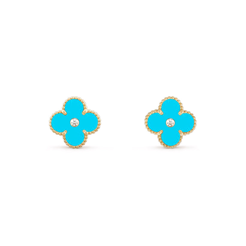 [LUXE JEWELRY]CLOVER  15MM DIAMOND EARRINGS COLLECTION