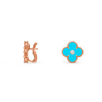 [LUXE JEWELRY]CLOVER 15MM MOP DIAMOND EARRINGS COLLECTION