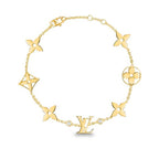[LUXE JEWELRY]STAR AND SUN 7 MOTIFS GOLD BRACELET