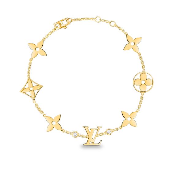 [LUXE JEWELRY]STAR AND SUN 7 MOTIFS GOLD BRACELET